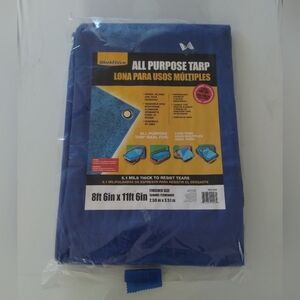 Workforce  5.1 MILS All Purpose Weather Resistant Reinforced 8.6 x 12.6 ft. Blue